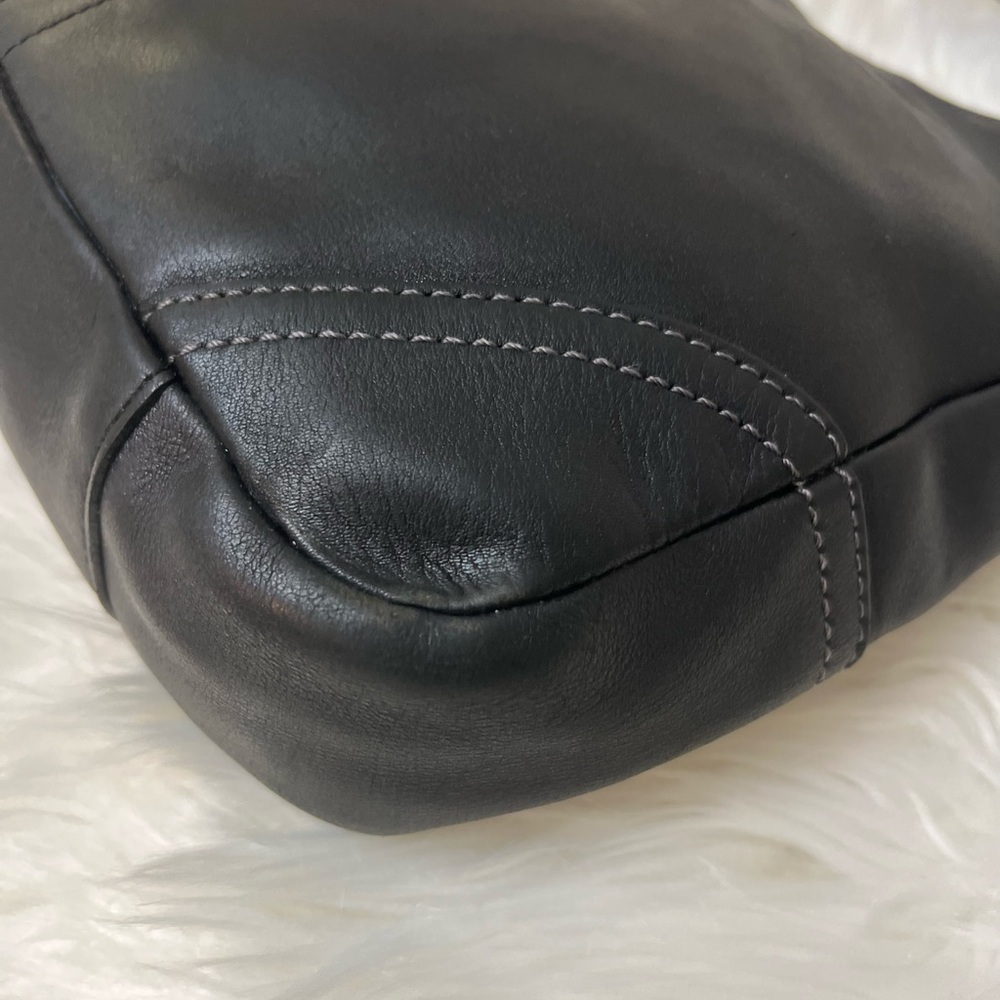 Coach #F10280 Elegant Black Leather Hobo Bag - Picture 6 of 10